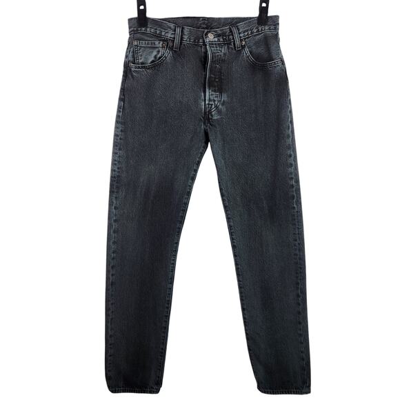 Levis 501 Premium 33x34 San Francisco Big E Mens Button Fly Black Denim Jeans - Picture 1 of 16